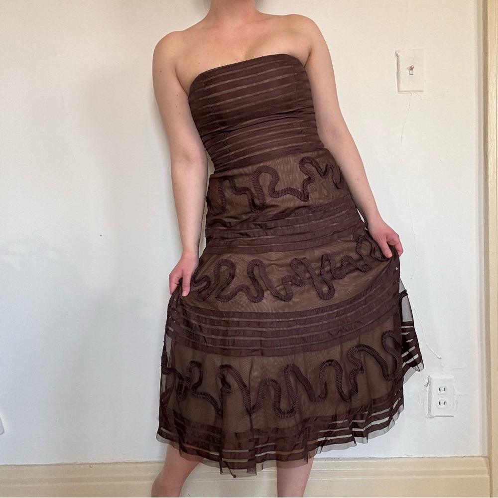 BCBG Max Azria Brown Prom Dress - Picture 7 of 11